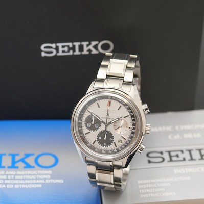 SEIKO Prospex auf 1000 Stück limitierter Armbandchronograph in Stahl, Japan um 2019, Automatik, beids. vergl. Geh. inkl. orig. Gliederband m. ...