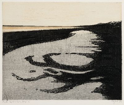 Otto Eglau, 1917 Berlin - 1988 Kampen, Strandfigur V aus der Serie Nordseeküste, Farbradierung, num 42/50, 705K, handsigniert und dat. 72, ca. ...
