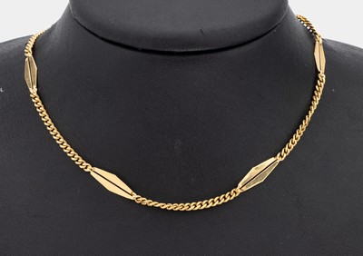 18 kt Gold Uhrenkette, GG 750/000, L. ca. 42 cm, Federring und Karabiner, ca. 14.8 g