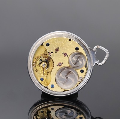A. LANGE & SÖHNE Savonette-Werk in 1A - Qualität, Deutschland um 1880, verg. 3/4- Plat.-Werk, 20 Steine, 5 verschr. Goldchatons, Diamant-Deckst., ...