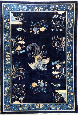 Antiker Peking"Phönix", China, um 1900, Wolle auf Baumwolle, ca. 280 x 185 cm, gereinigt, EHZ: 2