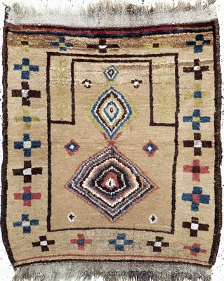 Namazlik Chahar Aimaq, Taimani Afganistan, 19.Jhd, Wolle auf Wolle, ca. 95 x 81 cm, EHZ: 2-3(Lit.Tribal Rugs Brian McDonald S.76).