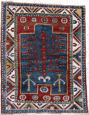 "Fachalo"Kazak antik, Kaukasus, 19.Jhd, Wolle auf Wolle, ca. 145 x 115 cm, EHZ: 2(fachkundig restauriert)