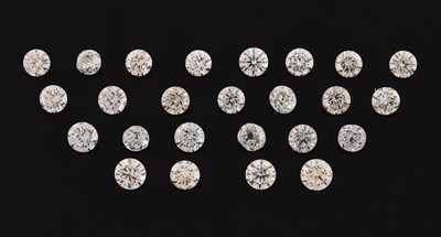 Lot 20 lose Brillanten und 5 lose Altschliffdiamanten zus. ca. 4.81 ct Weiß-l. get.Weiß/vs-si