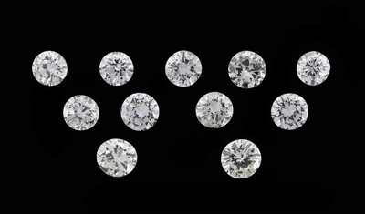 Lot 11 lose Brillanten zus. ca. 2.95 ct Weiß- get.Weiß-light Yellow/si-p