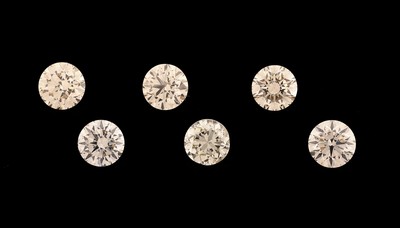 Lot 6 lose Brillanten zus. ca. 1.89 ct Weiß- get.Weiß/si