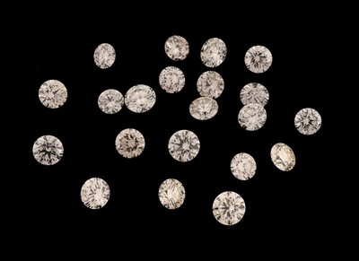 Lot 21 lose Brillanten zus. ca. 2.09 ct Weiß- get.Weiß/vs-si