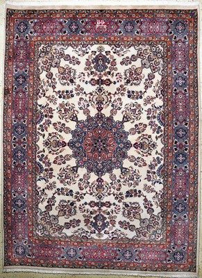 Mesched signiert"Tabatabai", Persien, Mitte20.Jhd, Wolle auf Baumwolle, ca. 324 x 242 cm,EHZ: 1-2