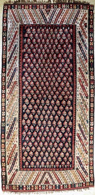 Kuba Kelim antik, Kaukasus, 19.Jhd, Wolle auf Wolle, ca. 330 x 160 cm, EHZ: 2-3, (kleinerestaurierungen)
