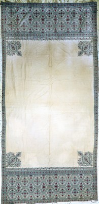Ghalamkar antik, Indien, Anfang 20.Jhd, bedruckter Stoff, ca. 280 x 135 cm, EHZ: 3(Risse & verschmutzt).