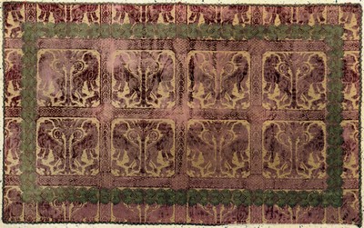 Antikes Tuch, Italien, 19.Jhd, Samt-Metall Brokat, ca. 147 x 90 cm, EHZ: 2