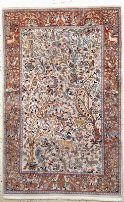 Lahor fein, Pakistan, Mitte 20.Jhd, Korkwolle auf Baumwolle, ca. 198 x 126 cm, gereinigt, EHZ: 2