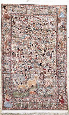 Lahor fein, Pakistan, Mitte 20.Jhd, Korkwolle auf Baumwolle, ca. 195 x 125 cm, gereinigt, EHZ: 2