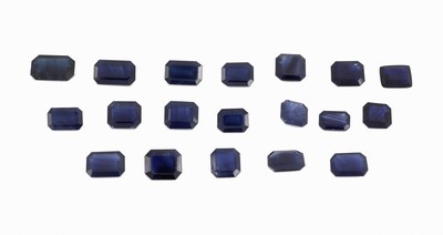 Lot lose facett. Saphire, zus. 11.10 ct, Baguetteschliff