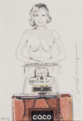 Mel Ramos, 1935-2018, Farblithographie, "Coco Cookie", Ed. 493/499, handsigniert, Beigabe zur Publikation "Superman im ...