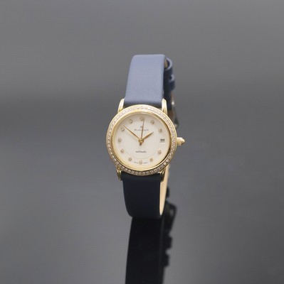 BLANCPAIN Damenarmbanduhr Serie Villeret in GG 750/000, Automatik, Schweiz um 1995, Monocoque-Geh., aufw. m. Brillanten bes. Lünette aufgedr., ...