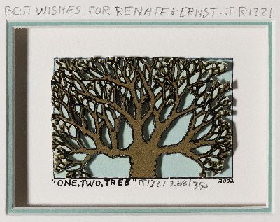 James Rizzi, 1950-2011, 3D-Grafik, Siebdruck, "One, Two, Tree", 2002, handsigniert, Ed. 268/350, PP mit persönlicher Widmung, Motiv 5x8 ...