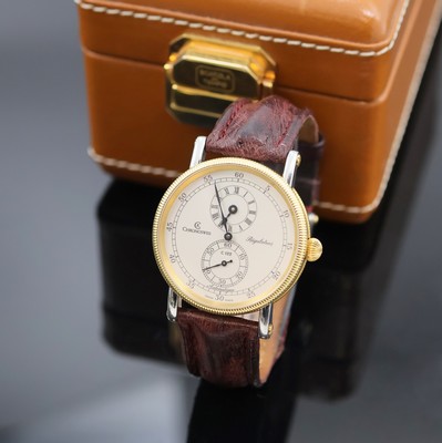 CHRONOSWISS Herrenarmbanduhr Regulateur, Automatik, Schweiz um 2000, beids. vergl. Geh. in Edelstahl/Gold kombiniert inkl. orig. Lederband m. orig. ...