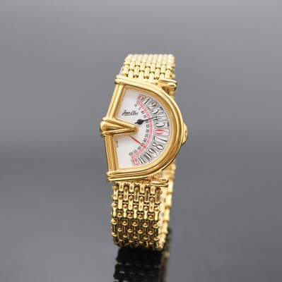 Jean d´Eve Armbanduhr Serie Sectora, Schweiz um 1990, verg. Geh. inkl. Gliederband, quarz, Boden aufgedr., weißes Zifferbl. m. Sektorförmiger Anz. ...