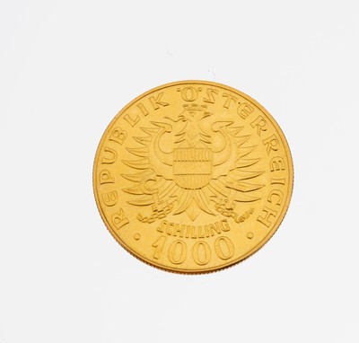 Goldmünze 1000 Schilling, Österreich, 1976,1000 Jahre Einsetzung der Babenberger
