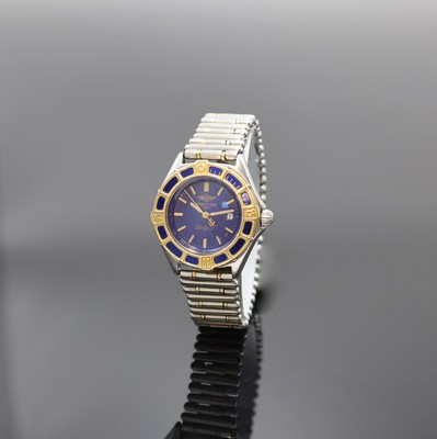 BREITLING Lady J Damenarmbanduhr Referenz D52065, Schweiz um 1995, quarz, verschr. Edelstahlgeh. inkl. orig. Roleauxband m. dopp. Faltschl., ...