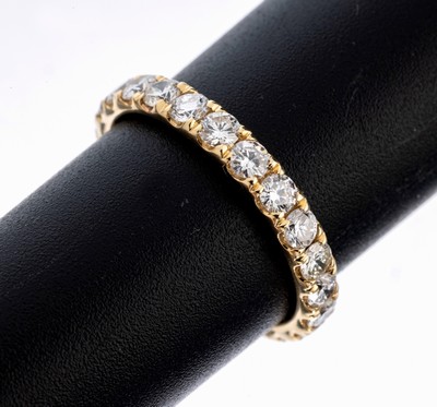 14 kt Gold Brillant-Memoryring, GG 585/000,Brillanten zus. ca. 1.68 ct Weiß-l.get.Weiß/ vs-si, RW 54, ca. 2.4 g