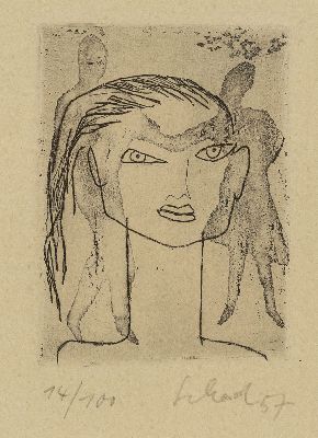 Christian Schad, 1894 Miesbach-1982 Stuttgart, 3 Radierungen, "Fauniske", 1967, Ed. 85/100; ohne Titel, 1957, Ed. 14/100; ...