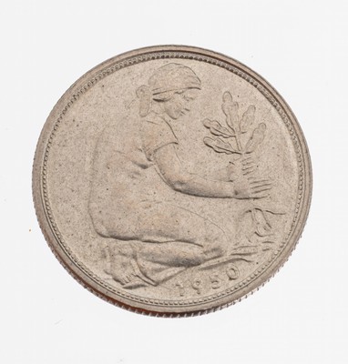50 Pfennig Bank deutscher Länder, 1950, Prägeort G