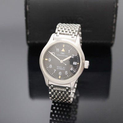IWC "Die Fliegeruhr" Mark XII Referenz 3240,Automatik, Schweiz um 1995, Edelstahlgeh. inkl. Gliederband m. dopp. Faltschl., Boden und Krone ...