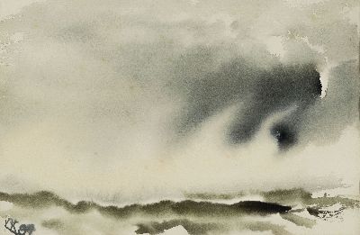 Katharina Kluge, geb. 1925 Langenbielau/ Schlesien, 6 Aquarelle nass in nass mit Landschaftsdarstellungen, alle monogrammiert KK und dat. 77 bzw. 81, ...