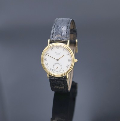 CHOPARD Armbanduhr Linea D´Oro in GG 750/000 Referenz 1118, Schweiz um 1998, quarz, orig. Lederband m. verg. Dornschl., Boden gegen Lünette 8-fach ...