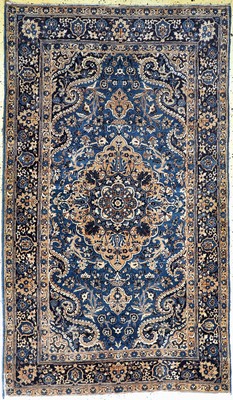 Yazd antik, Persien, um 1900, Wolle auf Baumwolle, ca. 200 x 125 cm, EHZ: 2-3(Braun oxidiert)