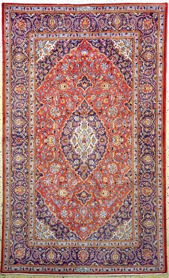 Keschan Kork Persien, signiert"Shadsar", Mitte 20.Jhd, Korkwolle auf Baumwolle, ca. 225x 135 cm, EHZ: 2
