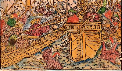 Holzschnitt als Buchillustration aus: Polydorus Vergilius: Von den erfyndern der dyngen, Augsburg, Heinrich Stayner 1537, Textholzschnitt, aus: das ...