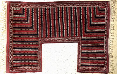 Yomud"Zelteingangsbehang", Turkmenistan, Anfang 20.Jhd, Wolle auf Wolle, ca. 260 x 182 cm, EHZ: 1-2