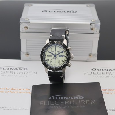GUINAND HS108 auf 50 Stück limitierter Armbandchronograph, Schweiz/Deutschland verk. lt. beil. Pap. 11/2024, Automatik, Edelstahlgeh. inkl. orig. ...