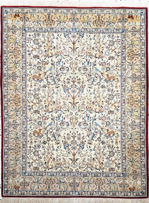 Nain"Tudeschk"alt fein, Persien, Anfang 20.Jhd, Korkwolle mit Seide, ca. 145 x 112 cm,ca. 1,0 Mio. Kn/qm, gereinigt, EHZ: 2