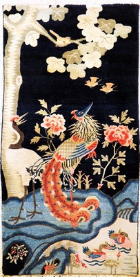 Pao Tow"Phönyx-Hahn"antik, China, um 1900, Wolle auf Baumwolle, ca. 190 x 100 cm, gereinigt, EHZ: 2