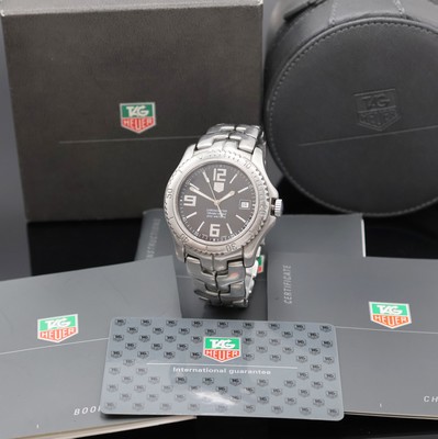 TAG HEUER Chronometer Armbanduhr in Stahl Referenz WT5110, Schweiz lt. orig. Papier verk. 2001, Automatik, verschr. Geh., eins. drehb. Lunette m. ...
