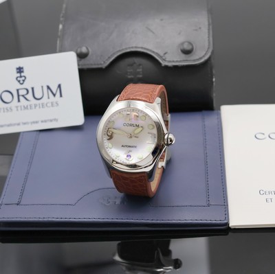 CORUM Herrenarmbanduhr Bubble Referenz 82.150.20, Automatik, Edelstahlgeh. inkl. orig. Lederband m. dopp. Faltschl., beids. vergl., Boden 6-fach ...