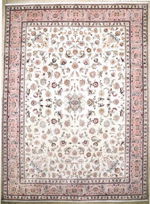 Täbriz fein(50 Raj), Persien, Ende 20.Jhd, Korkwolle mit Seide, ca. 400 x 300 cm, ca. 500.000 Kn/qm, EHZ: 1-2