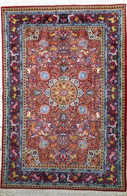 Lahor fein, Pakistan, Mitte 20.Jhd, Wolle auf Baumwolle, ca. 210 x 142 cm, EHZ: 2