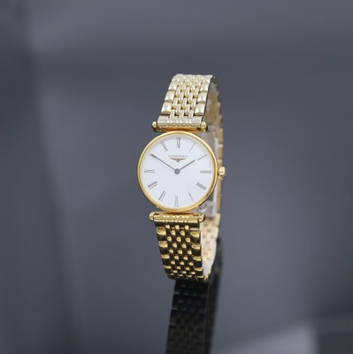 LONGINES La Grande Classique vergoldete Damenarmbanduhr Referenz L4 135 2, Schweiz um 1990, Quarz, 2-teil. Geh., Boden m. Signatur 6-fach verschr., ...