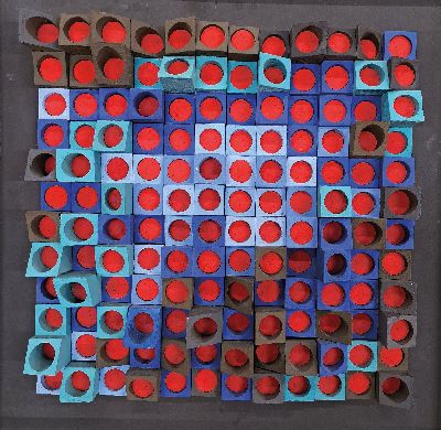 Klaus Wendel, 1935 Wollmesheim-2005, Prototyp I, 1970, konstruktivistisches Strukturbild, aus der Zeit seiner Optical-Art Bilder, Styropor-Strukturen ...