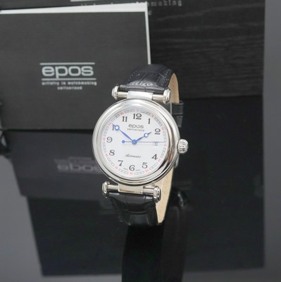 EPOS Originale Herrenarmbanduhr Referenz 3430, Schweiz lt. beil. Pap. verk. 09/2017, Automatik, Edelstahlgeh., beids. vergl., Saphirglas, Boden ...