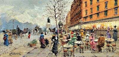 Franceso Tammaro, geb. 1939 Neapel, belebte Straßenszene wohl in Paris, verso bez. "Pomeriggio Parigino", links unten signiert, Öl/Holz, ...