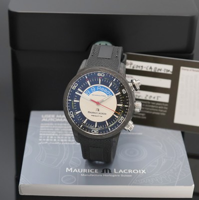 MAURICE LACROIX Pontos S Regatta auf 125 Stück limitierte Herrenarmbanduhr Referenz PT6019, Schweiz um 2015, Automatik, Carbon- Geh. inkl. orig. ...