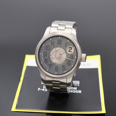FORTIS auf 500 Stück limitierte Herrenarmbanduhr Modell F-43 Referenz 710.10.164, Schweiz verk. lt. beil. Zertifikat 01/2014, Automatik, beids. ...