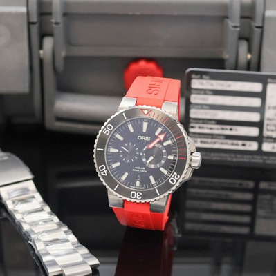 ORIS AQUIS Herrenarmbanduhr Regulateur "Der Meistertaucher" Referenz 7734, Automatik, Titangeh. inkl. orig. Kautschukband m. Faltschl., ...