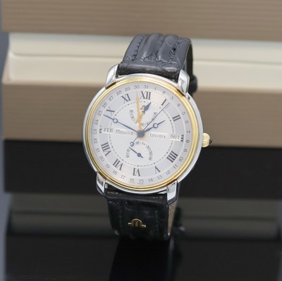MAURICE LACROIX Herrenarmbanduhr Referenz 51411, Automatik, Schweiz um 2005, Vollkalenderanzeige außer Mondphase, beids. vergl. Geh. in ...